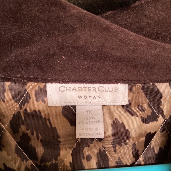 Charter Club Woman Size 1X Gold Quilted Jacket with Leopard Print Lining - Picture 6 of 10